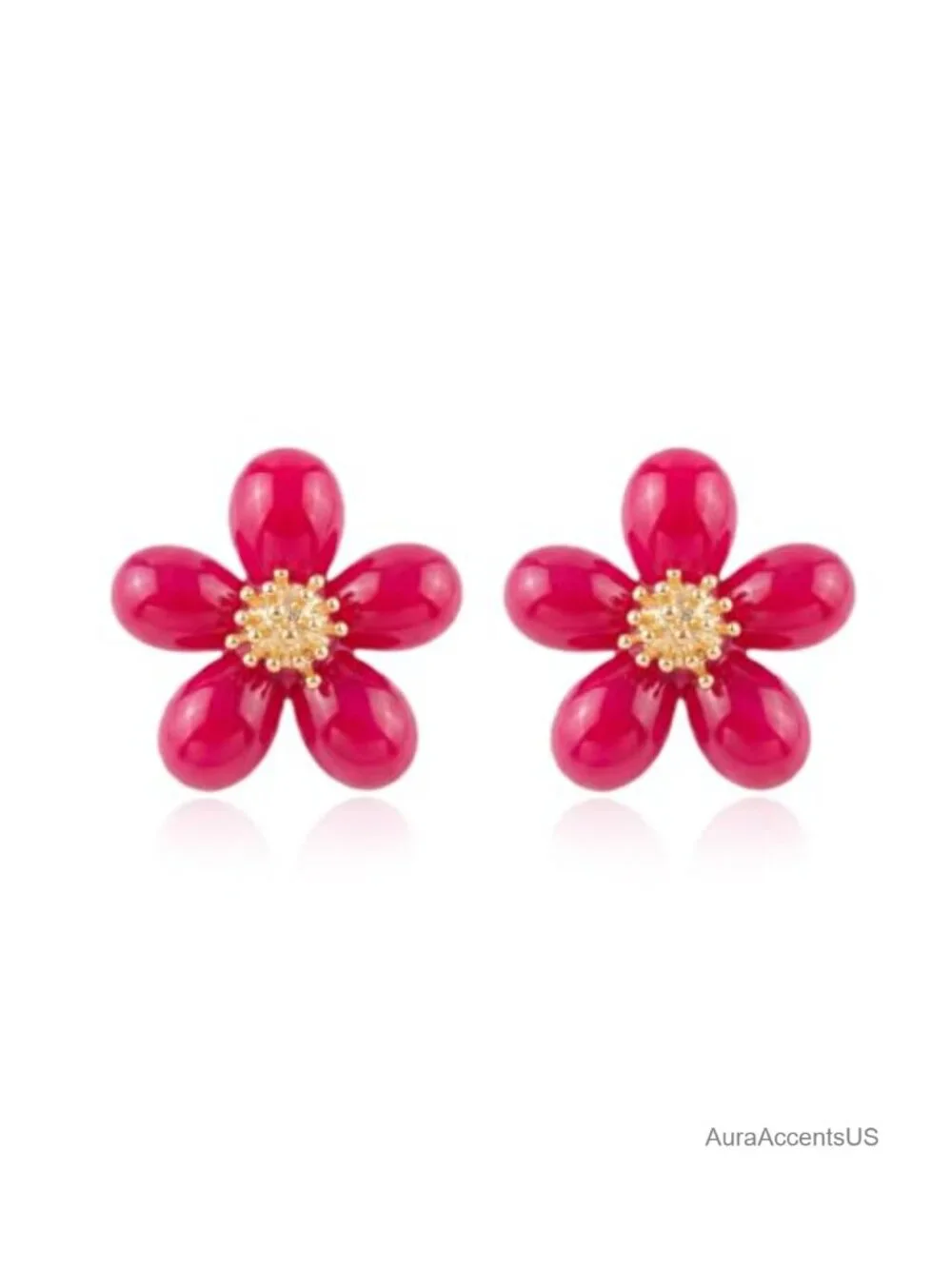 Acrylic Flower Stud Earrings Boho Resin Floral Statement Jewelry Party